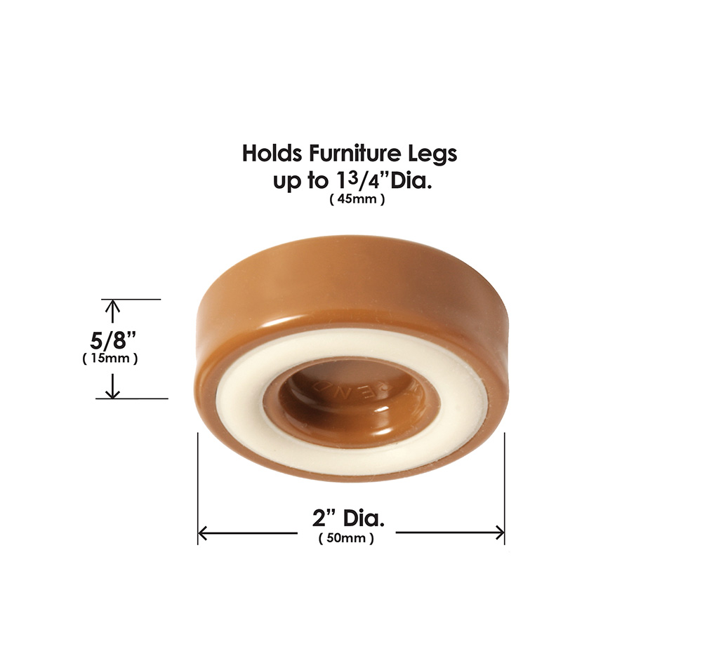 Caramel Slipstick CB520 Floor Protecting Furniture Leg Coasters / Furniture Feet Gripper Cups 45 mm Round Set of 4