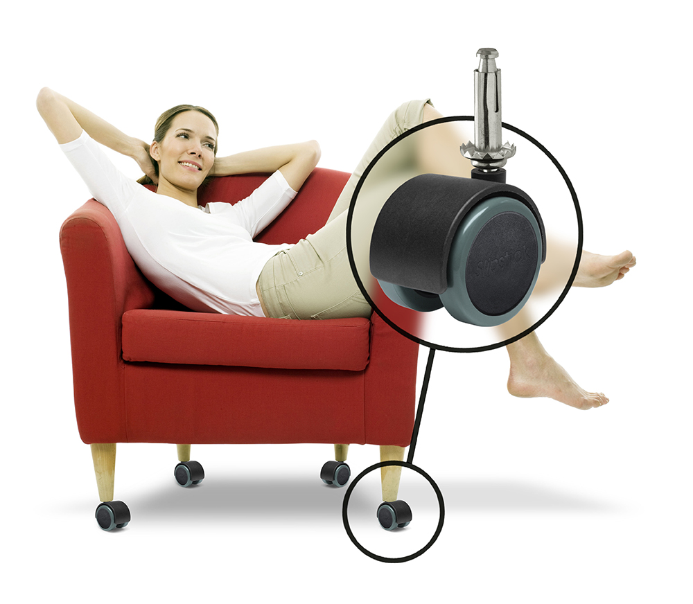 Slipstick CB681 2 Inch Floor Protector Rubber Caster Wheels Set of 4 5/16 Stem for sale online 