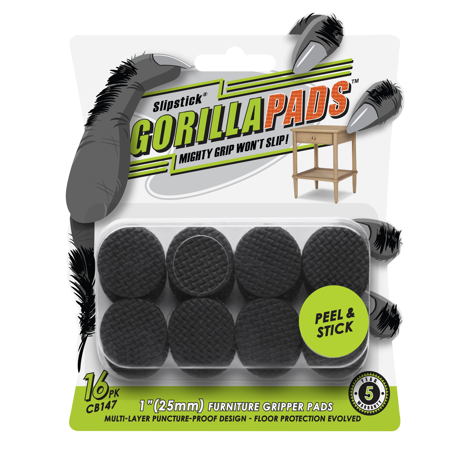 STOP FURNITURE MOVING & SLIDING ON HARD FLOOR SURFACES: Gorilla Gripper Pads  Protect Floors 4 100mm 